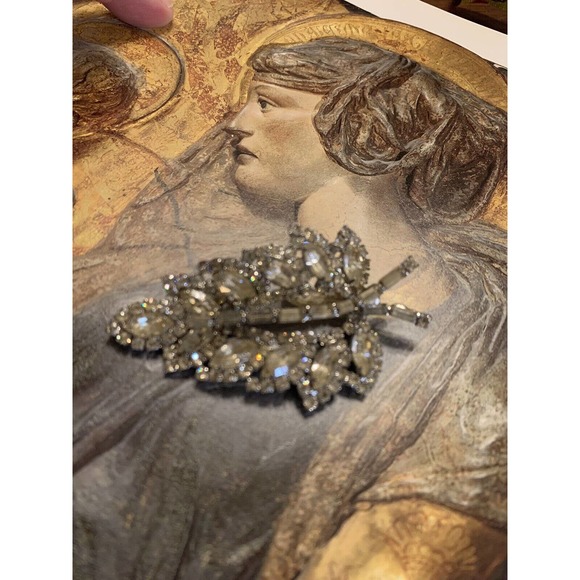 Vintage Clear Stone Sparkling WEISS BROOCH - Picture 7 of 16